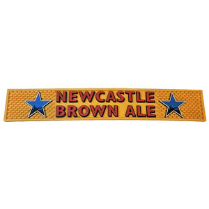 Newcastle Brown Ale Rubber Bar Mat Drip Rail Runner 20.75" X 3.25" Star Beer Pub